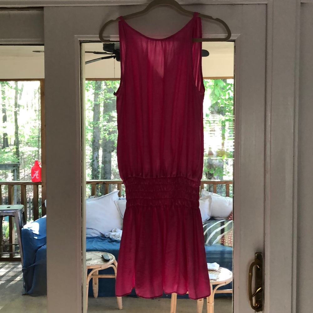 Hot pink drop waist dress
